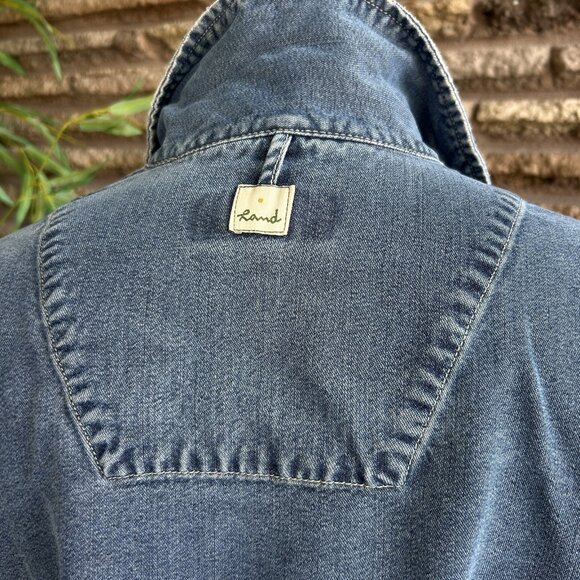 Indigo Hand Blue Tencel Casual Trucker Jacket Size Small - Picture 4 of 10